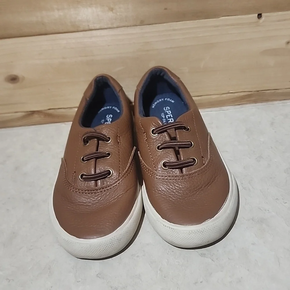 Sperry Top Slider Kids Shoes Size 11M Striper II Jr leather